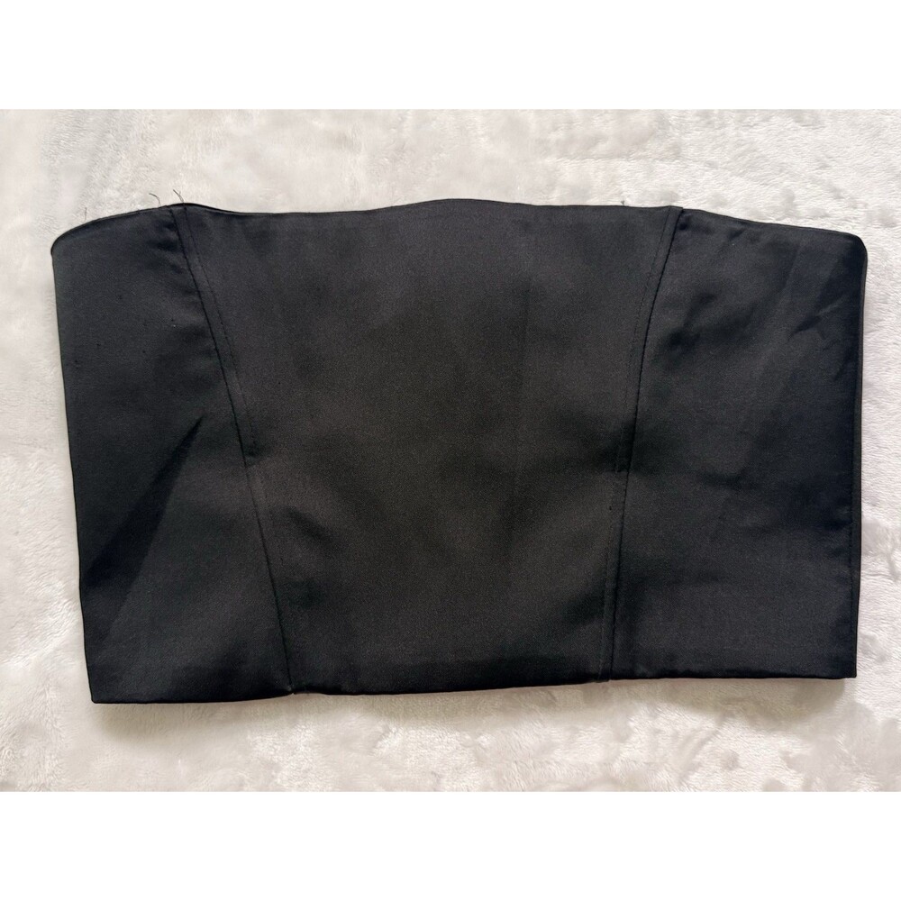 Zara Black Bustier Top with Hook Closure XS
